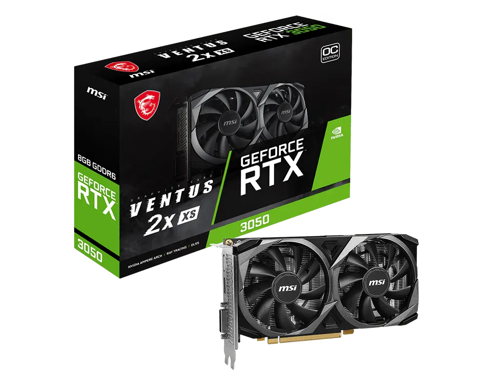 MSI GeForce RTX 3050 VENTUS 2X XS 8GB OC GDDR6 Graphics Card